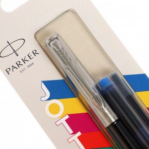 Ручка перьевая Parker JOTTER ORIGINALS BLACK, 1.0мм, + 2 стержня (син и черн) блист 2096430