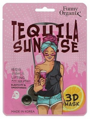 Funny Organix  Тканевая 3D-маска для лица с лифтинг-эффектом TEQUILA SUNRISE  23 г