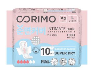 Corimo Прокладки гигиенические впитывающие анатомической формы (L - 24,5 cm) 10 шт.