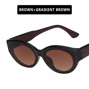 Женские солнцезащитные очки овальные, цвет коричневый