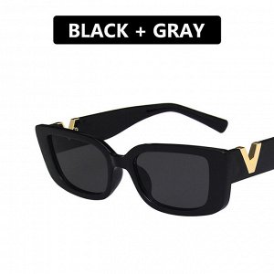 Женские солнцезащитные очки прямоугольные, цвет черный