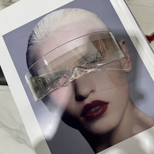 Солнцезащитные очки унисекс в стиле "Киберпанк", прозрачные + чехол