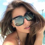 Женские солнцезащитные очки крупные с широкой оправой, цвет черный