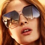 Женские солнцезащитные очки крупные, цвет коричневый
