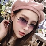 Женские солнцезащитные очки прямоугольные без оправы, цвет серый