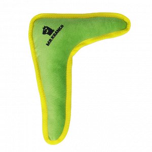 Игрушка Mr.Kranch для собак мелких и средних пород Бумеранг с пищалкой 22х19х4,5см, зеленый
