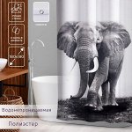 Штора для ванны Доляна «Слон», 180?180 см, полиэстер