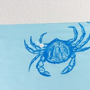 Штора для ванной «Подводный мир», 180x180 см, цвет синий