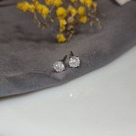 Серьги  гвоздики  &quot; ML&quot; ювелирная бижутерия с фианитом, покрытие: посеребрение, цвет камня: белый, 455092, арт. 847.438