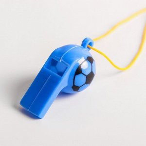 Свисток «Футбол» с веревочкой, цвета МИКС