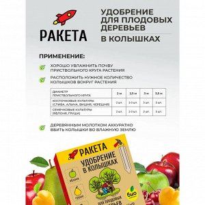 РАКЕТА, Удобрение для плодовых деревьев (колышки), 600г