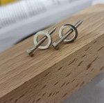 Серьги кольца с гвоздиком из стали ювелирная бижутерия, покрытие: посеребрение, арт. 847.468