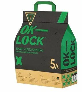 НАПОЛНИТЕЛЬ РАСТИТЕЛЬНЫЙ комкующийся (смывается в канализацию)"Ok-Lock" 5 л.
