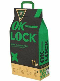 НАПОЛНИТЕЛЬ РАСТИТЕЛЬНЫЙ комкующийся (смывается в канализацию)"Ok-Lock" 11 л.