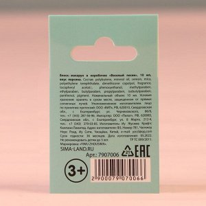 Блеск для губ макарун детский «Весёлый пёсик», 10 г, аромат персика