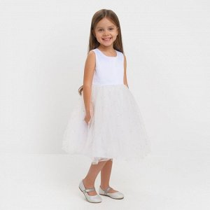Платье детское с бусинками KAFTAN р. 30 (98-104 см), белый