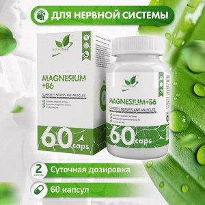 NaturalSupp NatSupp/Магний + Б6 Magnesium+ B6 для нервной системы, при стрессах и нагрузке