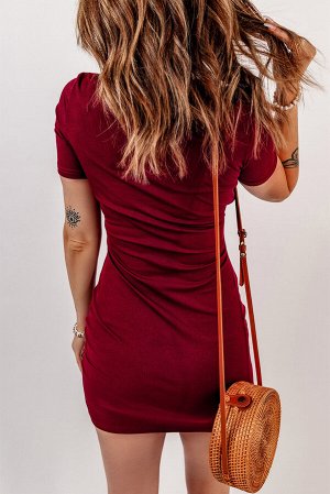 VitoRicci Красное обтягивающее мини-платье с короткими рукавами и бантом