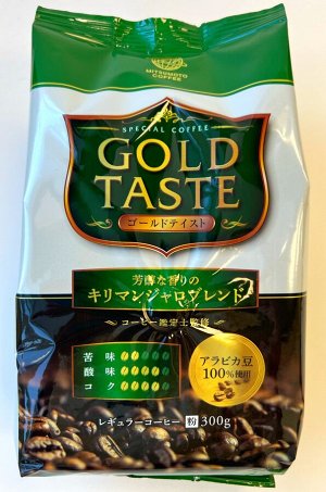 Кофе молотый MitsuMotoCoffee "Gold Taste"  Килиманджаро (Зелёная) 300г, м/у,