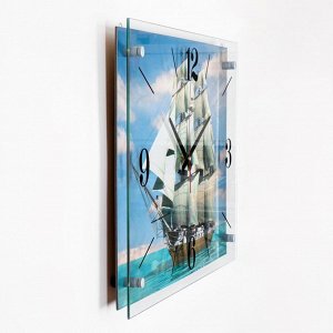 Часы настенные, серия: Море, "Парусник", 40х56 см