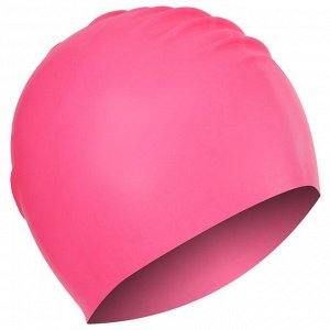 Шапочка для плавания взрослая, резиновая, обхват 54-60 см, цвет розовый