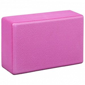 Блок для йоги 23 х 15 х 8 см, 190 гр, ребристый, цвет розовый