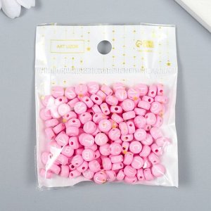 Бусины для творчества пластик "Английские буквы" розовые набор 20 гр 0,4х0,7х0,7 см