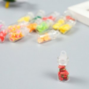 Декор для творчества стекло, пластик «Баночка с фруктами», 1.1x1.1x3.1 см, МИКС
