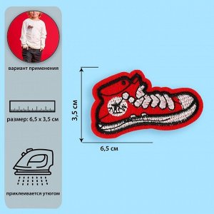 Термоаппликация «Ботинок», 6,5 ? 3,5 см, цвет красный