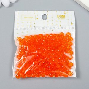 Бусины для творчества пластик "Кристалл с гранями оранжевый" набор 20 гр 0,4х0,6х0,6 см