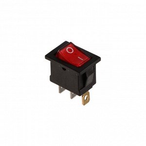 Переключатель красный с подсветкой, 12 В, 15 A, 3 контакта, размер Mini