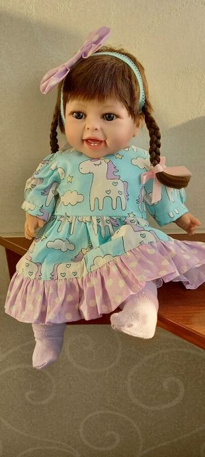 Платье и повязка на куклу 40-45 см