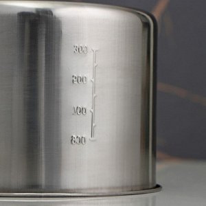 Ковш из нержавеющей стали «Базис», 950 мл, d=14 см, с мерной шкалой, металлическая ручка