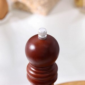 Мельница для специй Доляна, 10,5x4,5 см, металлический механизм, цвет коричневый