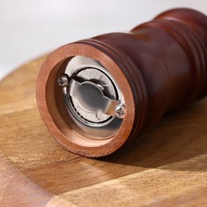 Мельница для специй Доляна, 10,5x4,5 см, металлический механизм, цвет коричневый