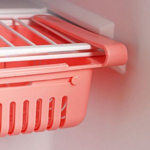 Полка подвесная в холодильник, раздвижная 23(28)x16,5x8 см, цвет МИКС