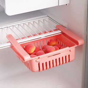 Полка подвесная в холодильник, раздвижная 23(28)x16,5x8 см, цвет МИКС