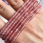 Бусины для украшений из Клубничного кварца огранка