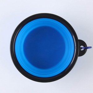 Миска силиконовая PIT-STOP, 12,8 х 2 см, 350 мл, синяя