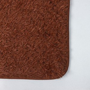 Набор ковриков для ванной и туалета Доляна «Пушистик», 2 шт: 38?49, 49?79 см, цвет коричневый