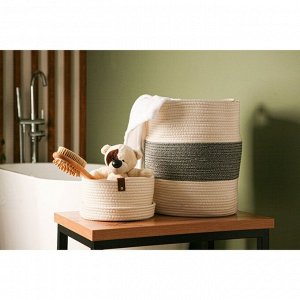 Корзина для хранения SL Home «Бэлл», плетёная, ручной работы, малая, 25x25x13.5 см, белая
