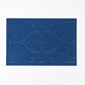 Коврик влаговпитывающий придверный Доляна «Восточная сказка», без окантовки, 40x60 см, цвет синий