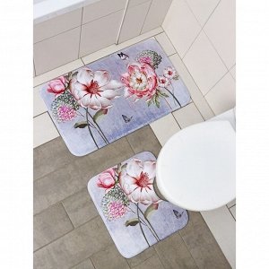 Набор ковриков для ванной и туалета Доляна «Весна», 2 шт: 40x45, 45x75 см