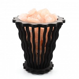 Соляной светильник из гималайской соли "Конус" волна 175*175*220мм 2-3кг, свечение белое.