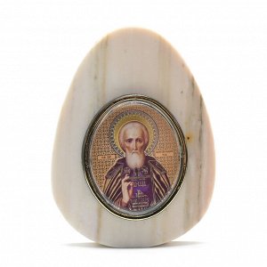 Яйцо из мрамора Сергий Радонежский, 80*30*105мм.