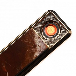 Зажигалка подарочная USB с накладкой из яшмы 86*20*10мм