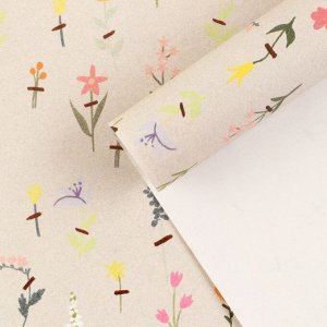 Бумага упаковочная крафтовая «Полевые цветы», 70 x 100 см