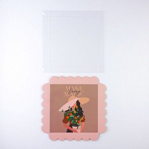 Коробка для кондитерских изделий с PVC крышкой «Make today magic», 18 x 18 x 3 см