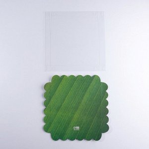Коробка для кондитерских изделий с PVC крышкой «Эко», 21 x 21 x 3 см