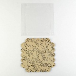 Коробка для кондитерских изделий с PVC крышкой «Крафт», 18 x 18 x 3 см